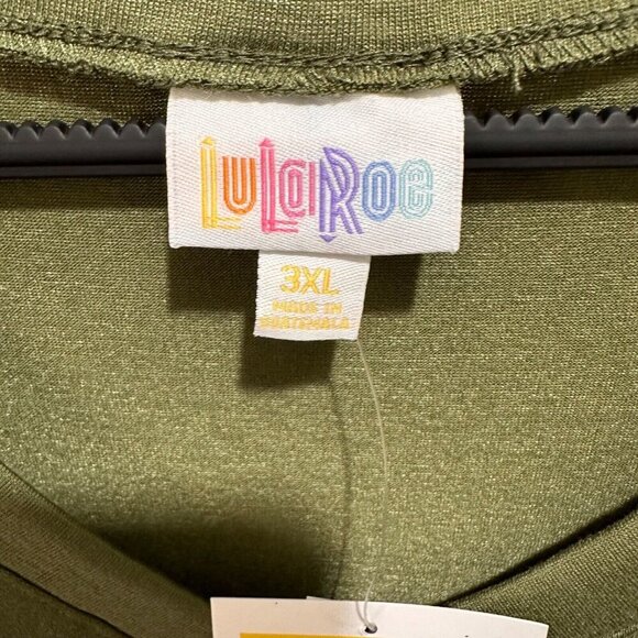 Lularoe‎ AVA Women’s Size 3XL Olive Green V-neck Mutton Long Sleeve Dress NWT - Picture 6 of 10